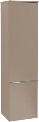 Picture of VILLEROY BOCH Venticello Tall cabinet, 1 door, 404 x 1546 x 372 mm, Volcano Black / Volcano Black #A95111VL