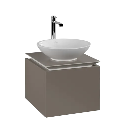 Obrázek VILLEROY BOCH Legato toaletní skříňka, 1 zásuvka, 450 x 380 x 500 mm, Truffle Grey / Truffle Grey #B56500VG