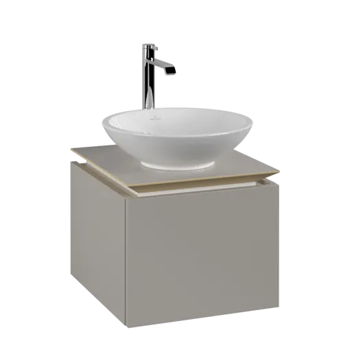 Obrázek VILLEROY BOCH Legato toaletní skříňka, 1 zásuvka, 450 x 380 x 500 mm, Soft Grey / Soft Grey #B56500VK