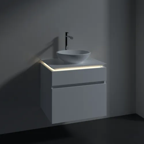 Bild von VILLEROY BOCH Legato Waschbeckenunterschrank, mit Beleuchtung, 2 Auszüge, 600 x 550 x 500 mm, White Matt / White Matt #B568L0MS