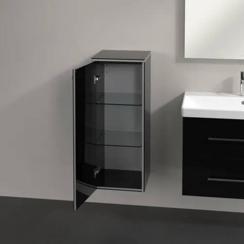 Bild von VILLEROY BOCH Avento Seitenschrank, 1 Tür, 350 x 890 x 405 mm, Crystal Black #A89500B3