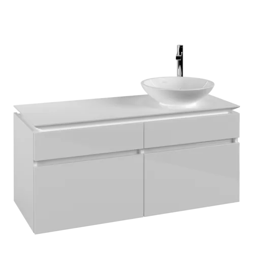 Picture of VILLEROY BOCH Legato Vanity unit, 4 pull-out compartments, 1200 x 550 x 500 mm, Glossy White / Glossy White #B58200DH