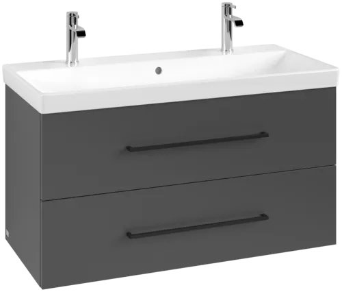 Зображення з  VILLEROY BOCH Avento Vanity unit, 2 pull-out compartments, 976 x 514 x 484 mm, Graphite #A89210VR