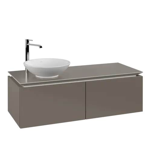 Picture of VILLEROY BOCH Legato Vanity unit, 2 pull-out compartments, 1200 x 380 x 500 mm, Truffle Grey / Truffle Grey #B57900VG