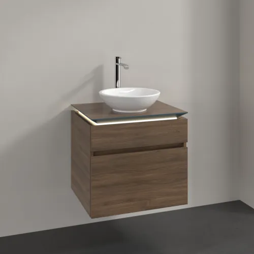 Bild von VILLEROY BOCH Legato Waschbeckenunterschrank, mit Beleuchtung, 2 Auszüge, 600 x 550 x 500 mm, Arizona Oak / Arizona Oak #B568L0VH