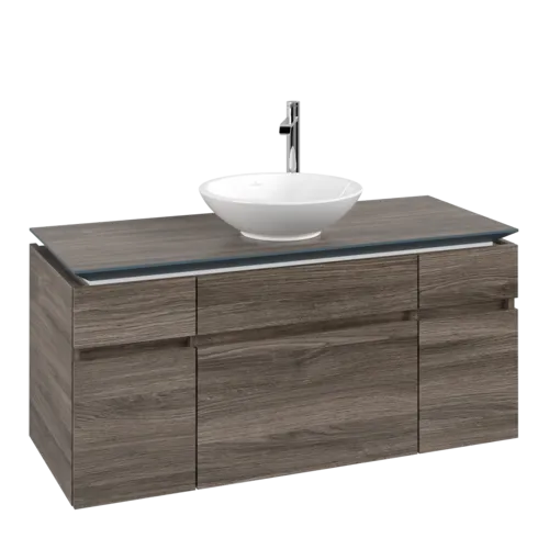 Picture of VILLEROY BOCH Legato Vanity unit, 5 pull-out compartments, 1200 x 550 x 500 mm, Stone Oak / Stone Oak #B57800RK
