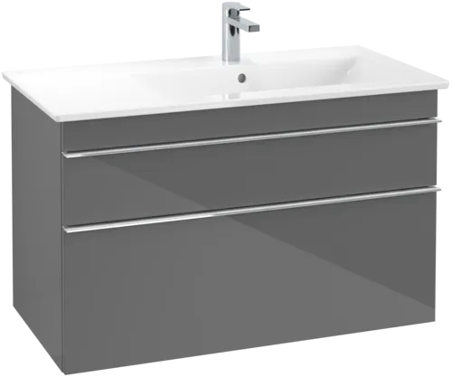 Picture of VILLEROY BOCH Venticello Vanity unit, 2 pull-out compartments, 953 x 590 x 502 mm, Glossy Grey / Glossy Grey #A92801FP