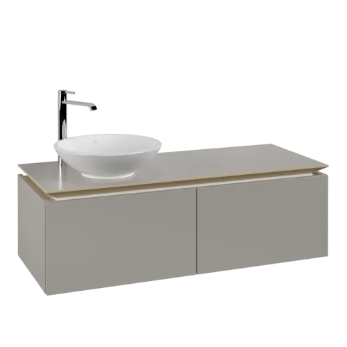 Picture of VILLEROY BOCH Legato Vanity unit, 2 pull-out compartments, 1200 x 380 x 500 mm, Soft Grey / Soft Grey #B57900VK