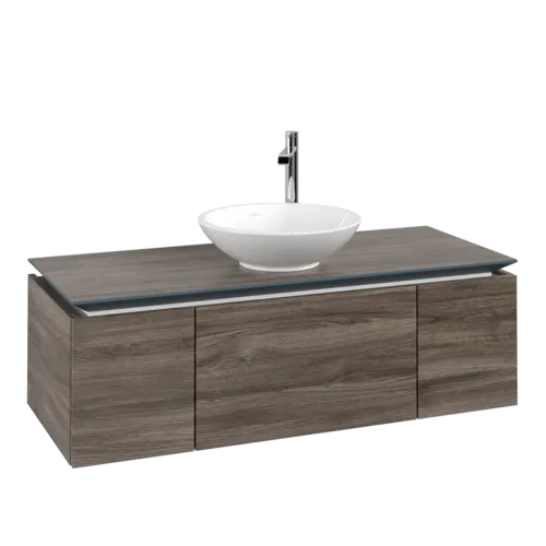 Picture of VILLEROY BOCH Legato Vanity unit, 3 pull-out compartments, 1200 x 380 x 500 mm, Stone Oak / Stone Oak #B57700RK
