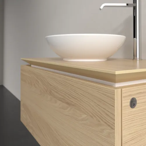 VILLEROY BOCH Legato Waschbeckenunterschrank, mit Beleuchtung, 1 Auszug, 800 x 380 x 500 mm, Nordic Oak / Nordic Oak #B569L0VJ, Bild 4