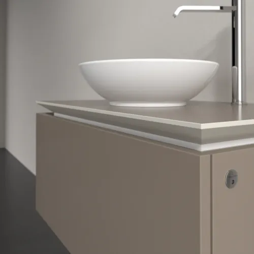 Bild von VILLEROY BOCH Legato Waschbeckenunterschrank, mit Beleuchtung, 1 Auszug, 800 x 380 x 500 mm, Truffle Grey / Truffle Grey #B569L0VG