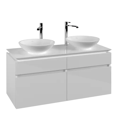 VILLEROY BOCH Legato Vanity unit, 4 pull-out compartments, 1200 x 550 x 500 mm, Glossy White / Glossy White #B58400DH resmi