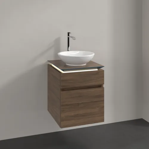 Bild von VILLEROY BOCH Legato Waschbeckenunterschrank, mit Beleuchtung, 2 Auszüge, 450 x 550 x 500 mm, Arizona Oak / Arizona Oak #B566L0VH