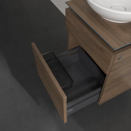 Bild von VILLEROY BOCH Legato Waschbeckenunterschrank, mit Beleuchtung, 2 Auszüge, 450 x 550 x 500 mm, Arizona Oak / Arizona Oak #B566L0VH