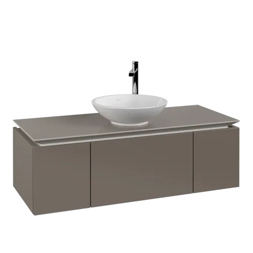 VILLEROY BOCH Legato Vanity unit, 3 pull-out compartments, 1200 x 380 x 500 mm, Truffle Grey / Truffle Grey #B57700VG resmi