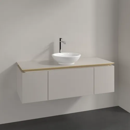 Bild von VILLEROY BOCH Legato Waschbeckenunterschrank, 3 Auszüge, 1200 x 380 x 500 mm, Soft Grey / Soft Grey #B57700VK