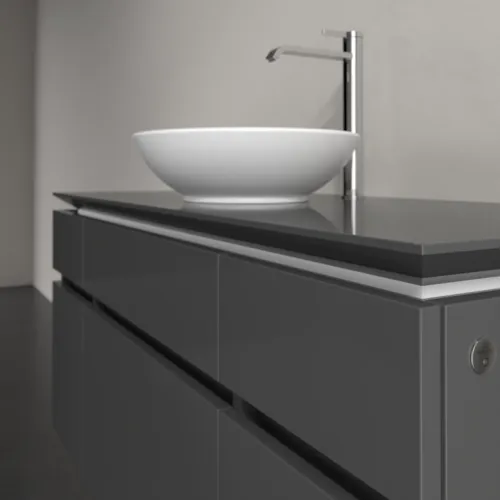 Bild von VILLEROY BOCH Legato Waschbeckenunterschrank, mit Beleuchtung, 5 Auszüge, 1200 x 550 x 500 mm, Glossy Grey / Glossy Grey #B578L0FP