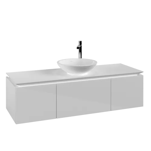 VILLEROY BOCH Legato Vanity unit, 3 pull-out compartments, 1400 x 380 x 500 mm, Glossy White / Glossy White #B58500DH resmi
