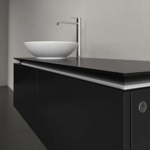 Bild von VILLEROY BOCH Legato Waschbeckenunterschrank, mit Beleuchtung, 2 Auszüge, 1200 x 380 x 500 mm, Black Matt Lacquer / Black Matt Lacquer #B579L0PD