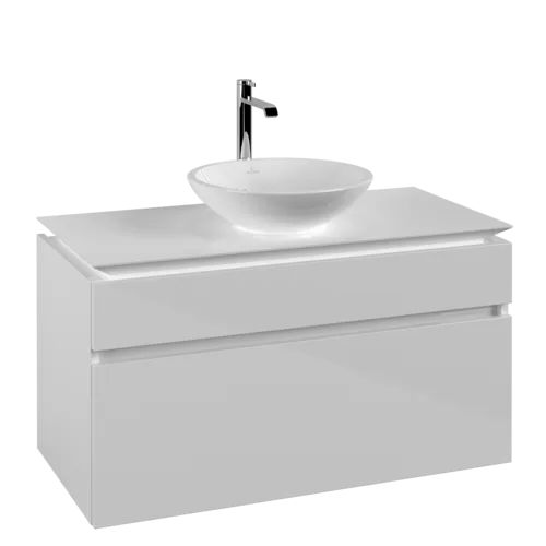 VILLEROY BOCH Legato Vanity unit, 2 pull-out compartments, 1000 x 550 x 500 mm, Glossy White / Glossy White #B57200DH resmi