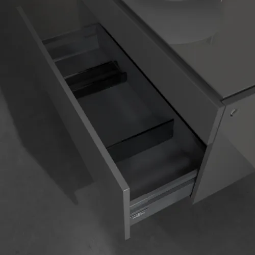 Bild von VILLEROY BOCH Legato Waschbeckenunterschrank, 2 Auszüge, 1000 x 550 x 500 mm, Glossy Grey / Glossy Grey #B57200FP