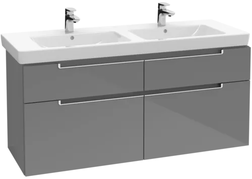 VILLEROY BOCH Subway 2.0 Vanity unit, 4 pull-out compartments, 1287 x 590 x 449 mm, Glossy Grey #A91710FP resmi