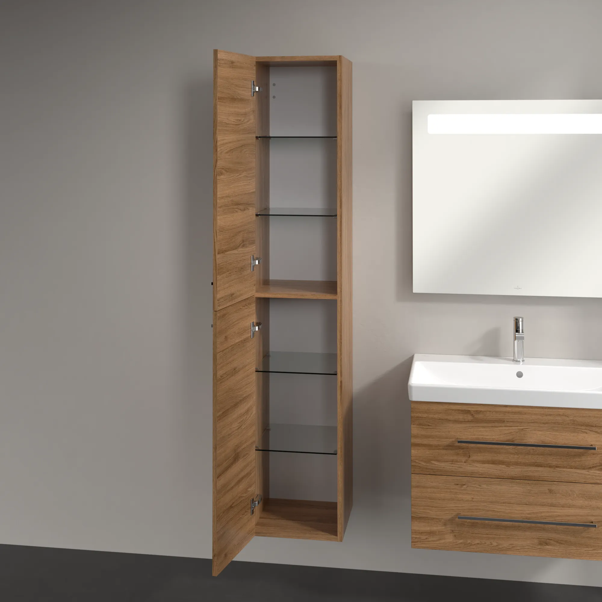 Bild von VILLEROY BOCH Avento Hochschrank, 2 Türen, 346 x 1760 x 404 mm, Kansas Oak #A89400RH