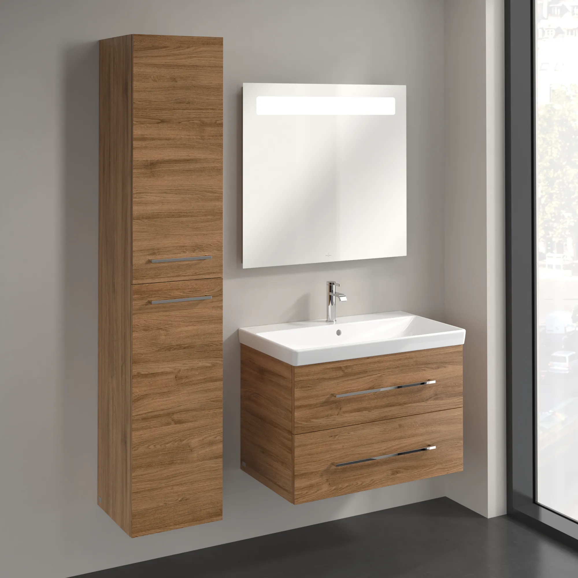 Bild von VILLEROY BOCH Avento Hochschrank, 2 Türen, 346 x 1760 x 404 mm, Kansas Oak #A89400RH