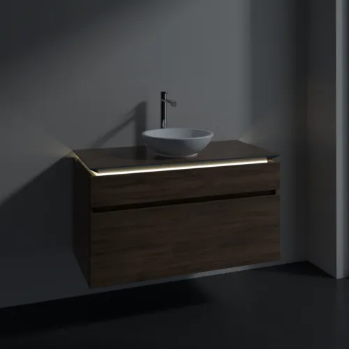 Bild von VILLEROY BOCH Legato Waschbeckenunterschrank, mit Beleuchtung, 2 Auszüge, 1000 x 550 x 500 mm, Arizona Oak / Arizona Oak #B572L0VH