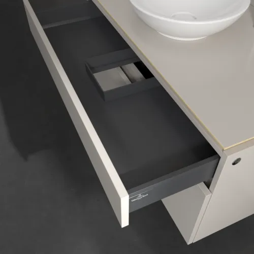 Bild von VILLEROY BOCH Legato Waschbeckenunterschrank, mit Beleuchtung, 2 Auszüge, 1000 x 550 x 500 mm, Soft Grey / Soft Grey #B572L0VK