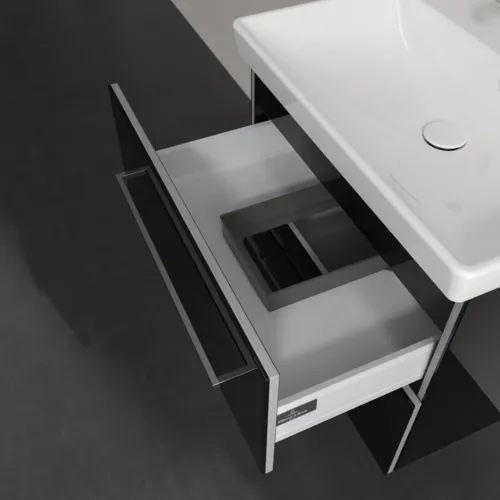 Picture of VILLEROY BOCH Avento Vanity unit, 2 pull-out compartments, 630 x 514 x 484 mm, Crystal Black #A89000B3