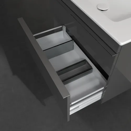 Bild von VILLEROY BOCH Venticello Waschbeckenunterschrank, 2 Auszüge, 753 x 590 x 502 mm, Glossy Grey / Glossy Grey #A92501FP