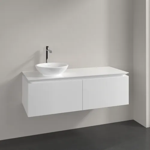 Bild von VILLEROY BOCH Legato Waschbeckenunterschrank, 2 Auszüge, 1200 x 380 x 500 mm, Glossy White / Glossy White #B57900DH