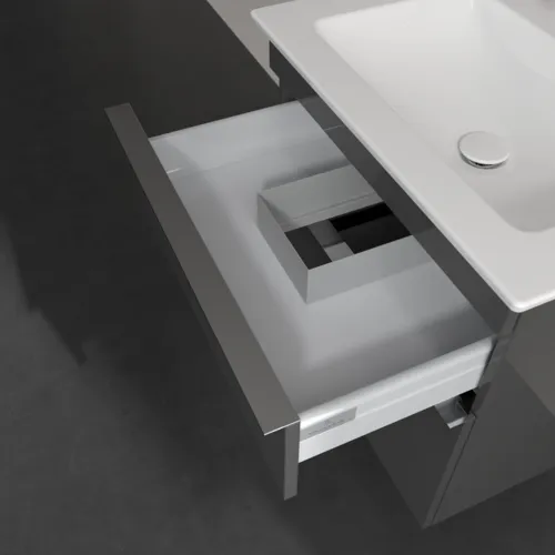 Bild von VILLEROY BOCH Venticello Waschbeckenunterschrank, 2 Auszüge, 603 x 590 x 502 mm, Glossy Grey / Glossy Grey #A92401FP