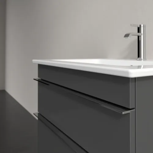 Bild von VILLEROY BOCH Venticello Waschbeckenunterschrank, 2 Auszüge, 603 x 590 x 502 mm, Glossy Grey / Glossy Grey #A92401FP