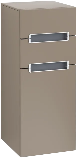εικόνα του VILLEROY BOCH Subway 2.0 Side cabinet, 1 door, 2 drawers, 356 x 857 x 370 mm, Truffle Grey / Glass Silver Grey #A7131RVG
