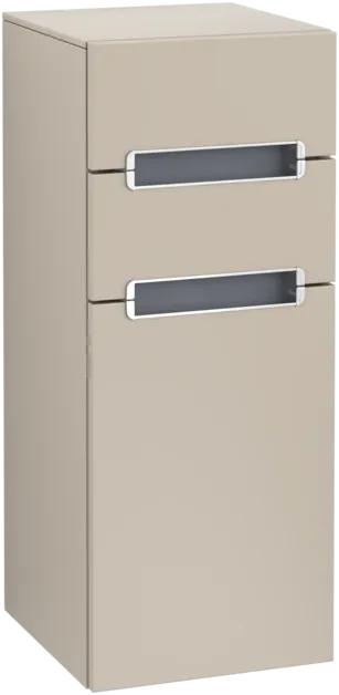 εικόνα του VILLEROY BOCH Subway 2.0 Side cabinet, 1 door, 2 drawers, 356 x 857 x 370 mm, Soft Grey / Glass Silver Grey #A7131RVK