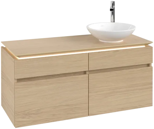 Picture of VILLEROY BOCH Legato Vanity unit, with lighting, 4 pull-out compartments, 1200 x 550 x 500 mm, Nordic Oak / Nordic Oak #B582L0VJ