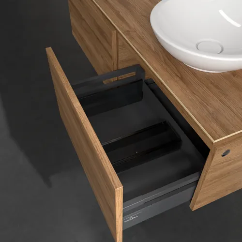 Bild von VILLEROY BOCH Legato Waschbeckenunterschrank, mit Beleuchtung, 2 Auszüge, 1200 x 380 x 500 mm, Kansas Oak / Kansas Oak #B581L0RH