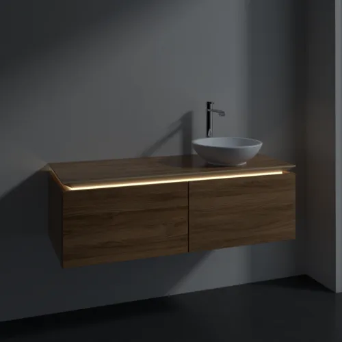 Bild von VILLEROY BOCH Legato Waschbeckenunterschrank, mit Beleuchtung, 2 Auszüge, 1200 x 380 x 500 mm, Kansas Oak / Kansas Oak #B581L0RH