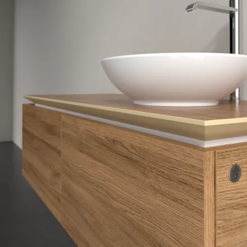 Bild von VILLEROY BOCH Legato Waschbeckenunterschrank, mit Beleuchtung, 2 Auszüge, 1200 x 380 x 500 mm, Kansas Oak / Kansas Oak #B581L0RH