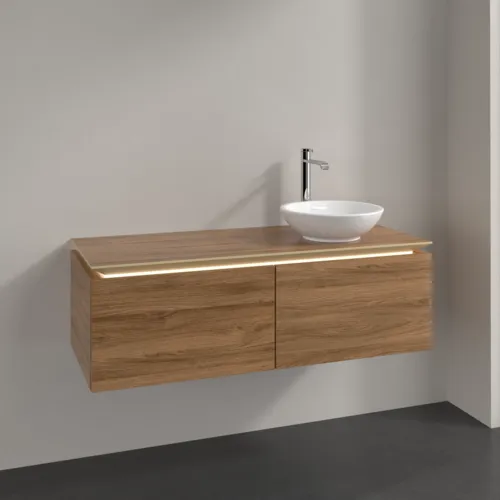 Bild von VILLEROY BOCH Legato Waschbeckenunterschrank, mit Beleuchtung, 2 Auszüge, 1200 x 380 x 500 mm, Kansas Oak / Kansas Oak #B581L0RH