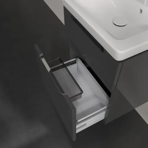 VILLEROY BOCH Subway 2.0 Waschbeckenunterschrank, 2 Auszüge, 485 x 590 x 380 mm, Glossy Grey #A90710FP, Bild 7