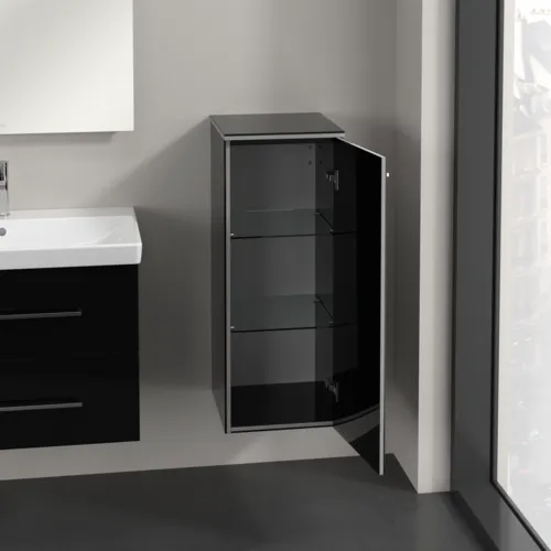Bild von VILLEROY BOCH Avento Seitenschrank, 1 Tür, 350 x 890 x 405 mm, Crystal Black #A89501B3