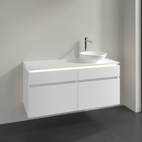 Obrázek VILLEROY BOCH Legato toaletní skříňka, s osvětlením, 4 výsuvy, 1200 x 550 x 500 mm, bílá matná / bílá matná #B582L0MS