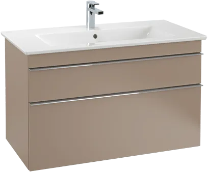 Picture of VILLEROY BOCH Venticello Vanity unit, 2 pull-out compartments, 953 x 590 x 502 mm, Volcano Black / Volcano Black #A92601VL