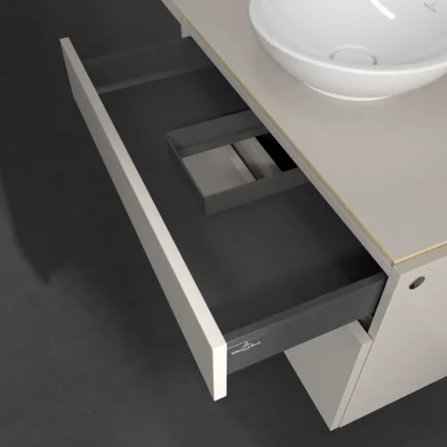 Bild von VILLEROY BOCH Legato Waschbeckenunterschrank, mit Beleuchtung, 2 Auszüge, 800 x 550 x 500 mm, Soft Grey / Soft Grey #B570L0VK
