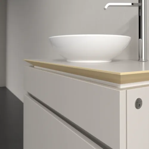 Bild von VILLEROY BOCH Legato Waschbeckenunterschrank, mit Beleuchtung, 2 Auszüge, 800 x 550 x 500 mm, Soft Grey / Soft Grey #B570L0VK