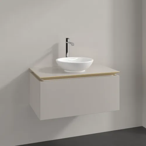 Bild von VILLEROY BOCH Legato Waschbeckenunterschrank, 1 Auszug, 800 x 380 x 500 mm, Soft Grey / Soft Grey #B56900VK