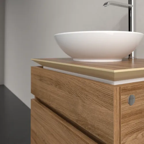 Bild von VILLEROY BOCH Legato Waschbeckenunterschrank, 2 Auszüge, 600 x 550 x 500 mm, Kansas Oak / Kansas Oak #B56800RH